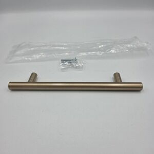 Solid Steel Brushed Satin Champagne Gold‎ Cabinet T-Bar Style Drawer Pull Handle